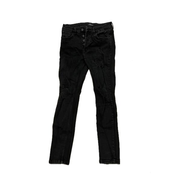 Nimes Button Fly Slim Black Jeans Mens 30x30 - Picture 1 of 5